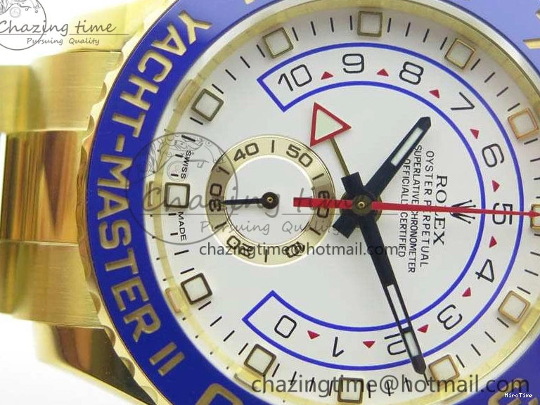 MiroTime 0303 YachtMaster II 116688 YG JF 1:1 Best Edition White Dial Blue Ceramic Bezel On YG Bracelet A Cozy 3577